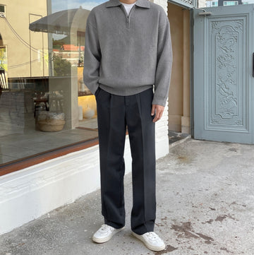 Abel collar half-zip knit